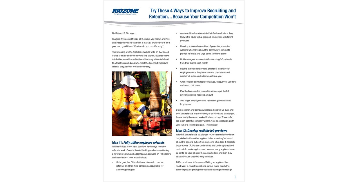 4 Tips for Recruiting Oil & Gas Professionals