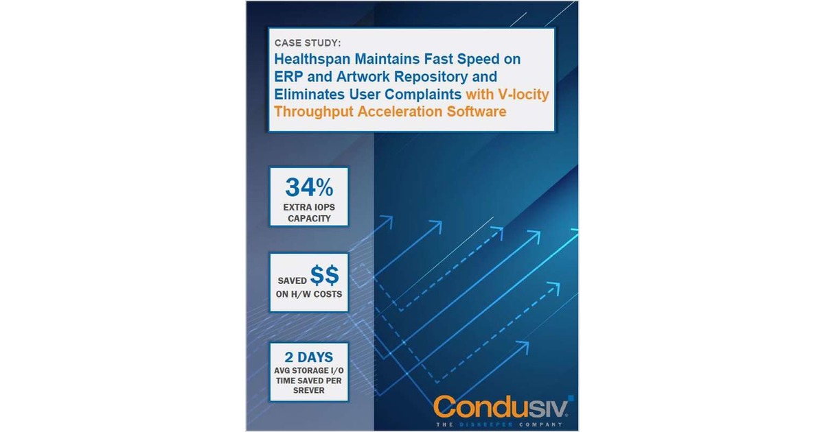 Healthspan Maintains Fast Speed on ERP and Artwork Repository and Eliminates User Complaints with V-locity Throughput Acceleration Software