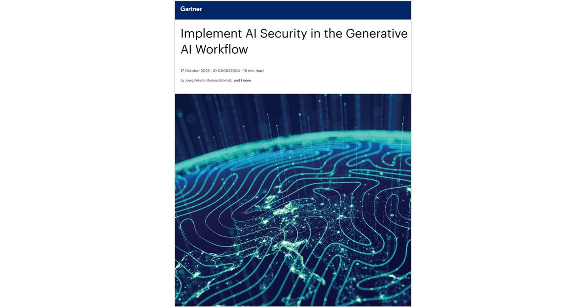 GartnerÂ®: Implement AI Security in the Generative AI Workflow