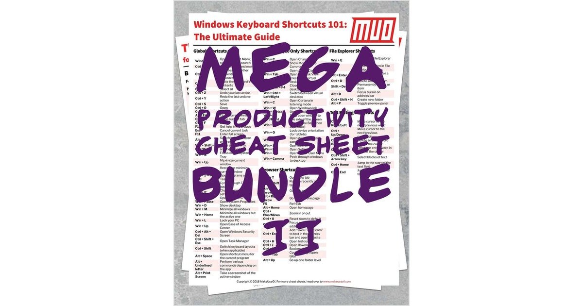 MEGA Productivity Cheat Sheet Bundle 2