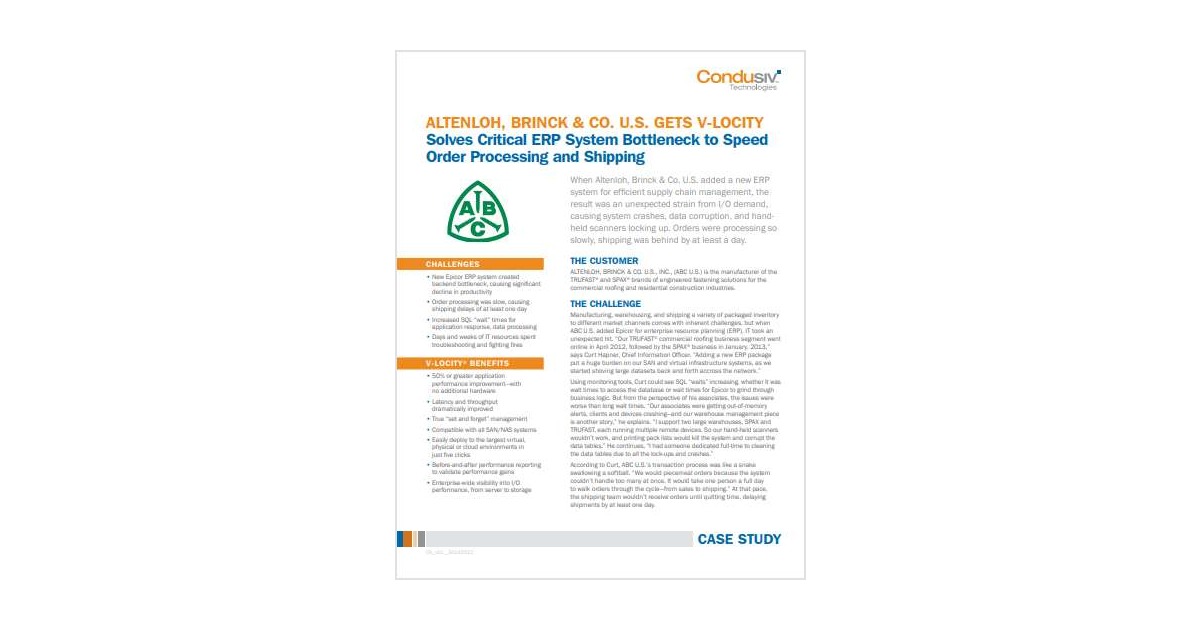 Altenloh, Brinck & Co. U.S. Gets V-locity