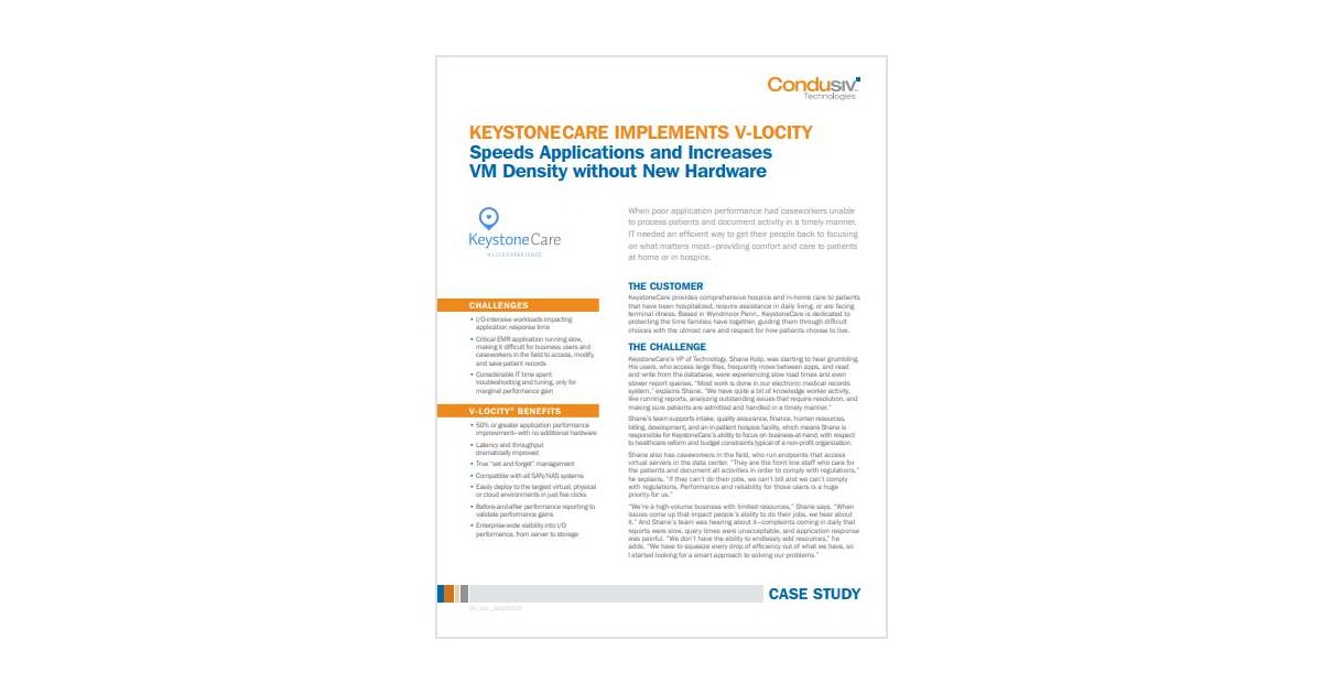 KeystoneCare Implements V-locity